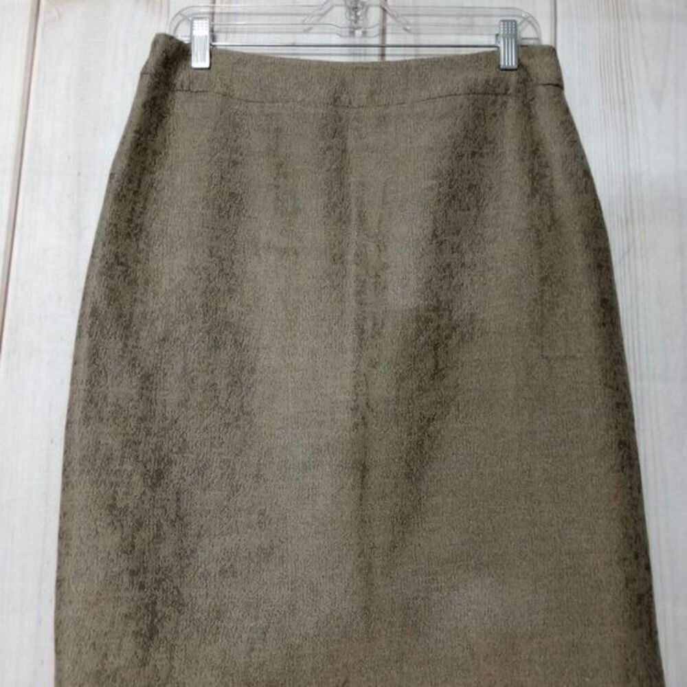 Armani Collezioni Silk Blend Textured Pencil Skirt Made in Italy Brown Sz 12